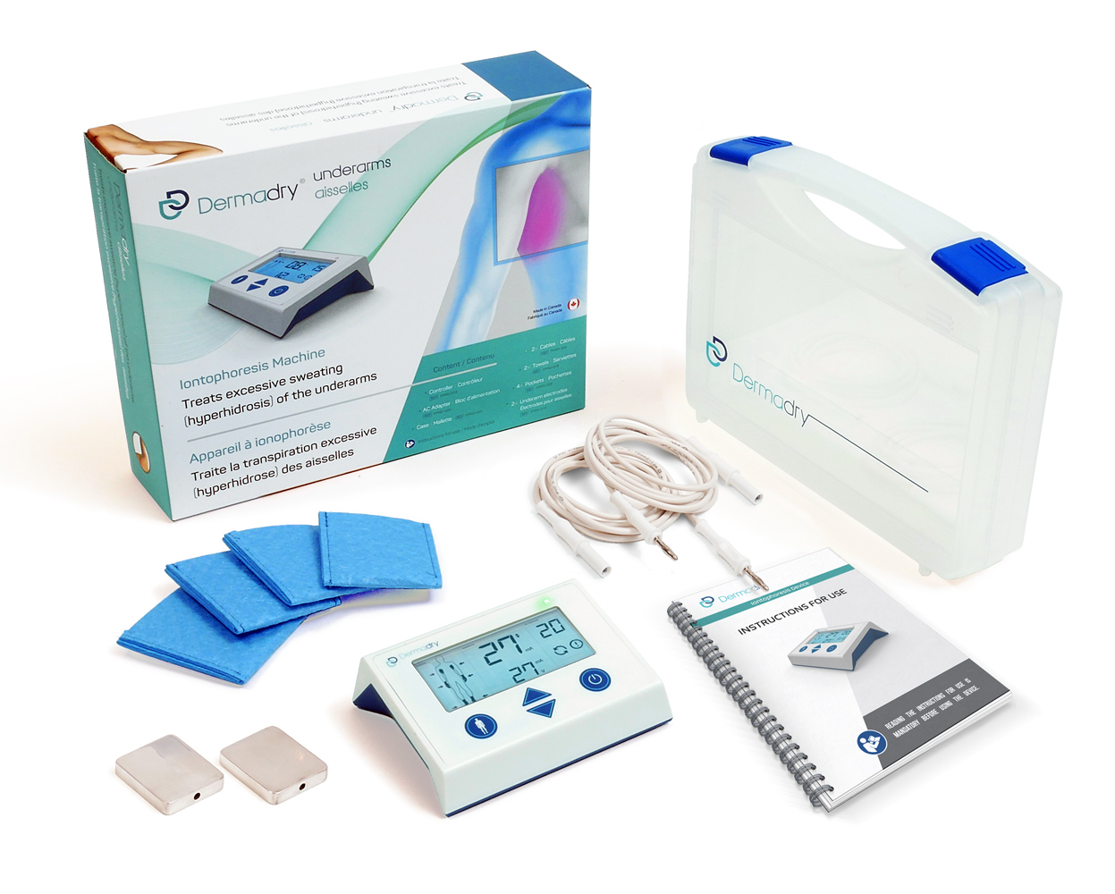 Dermadry Achselhöhlen - Achselbehandlung mit Iontophorese-Gerät Dermadry