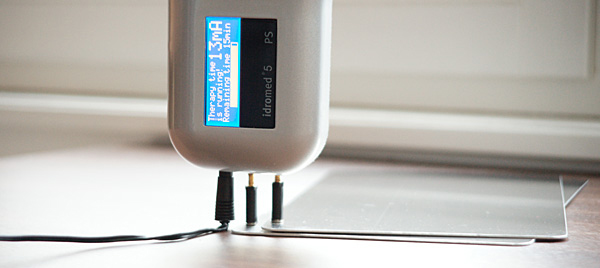 Iontophorese Kabel-Check Gerät mit Steckern elektrodenseitig - Beispiel Idromed